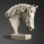 Sculpture: After Ben Panting: A plaster horse's head modern inscribed Ben Panting 76cm high