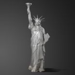 Sculpture: After Frédéric Auguste Bartholdi: A metal alloy figure of the statue of Liberty 20th
