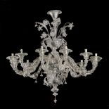 Lighting: A pair of De Majo glass chandeliers designed by Francesco Dei Rossi Venetian, modern 120cm