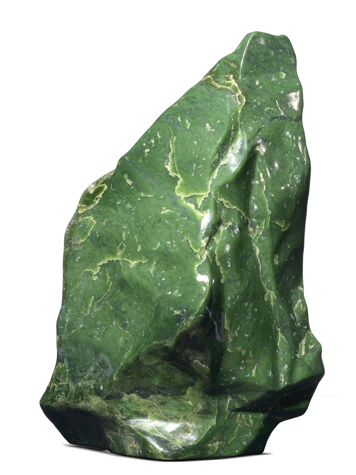 Minerals/Interior Design: A nephrite freeform68cm high, 47.5kg