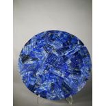 Minerals/Interior Design: A Lapis lazuli veneered circular tabletop52cm diameter