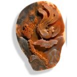 Minerals/Interior Design: An agate phoenix bird carvingmodern26cm