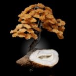 Minerals/Interior Design: A large citrine tree on natural geode base40cm high by 25cm wide