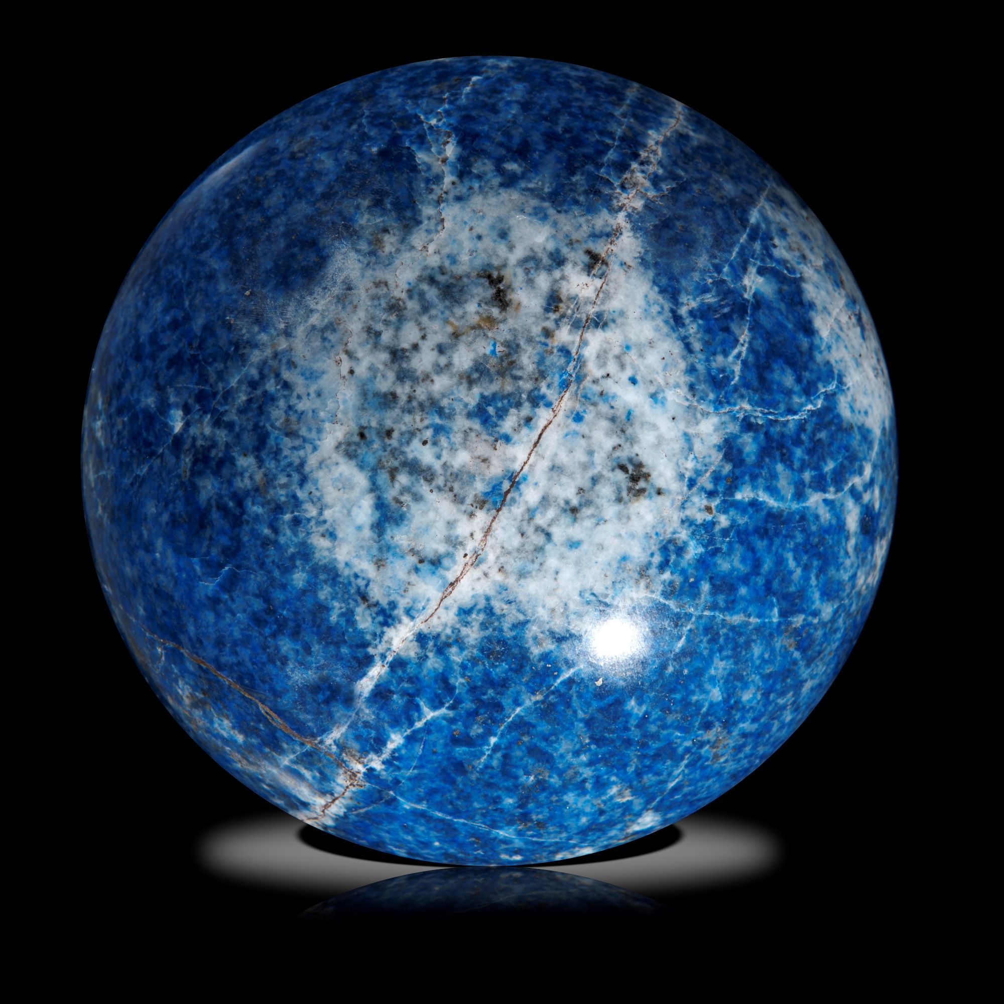 Minerals/Interior Design: A blue jean Lapis lazuli sphere15cm diameter, 4.77kg