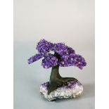 Minerals/Interior Design: A similar smaller amethyst 9 branch simulated bonsai tree on natural