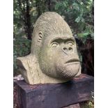 Sculpture: Ed HarrisonGorilla bust carved bath stone46cm high by 47cm wide by 40cm deep