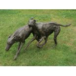 Sculpture: Marjan Wouda, Born 1960Running DogsBronzemid-brown patinationSigned and numbered 5 of