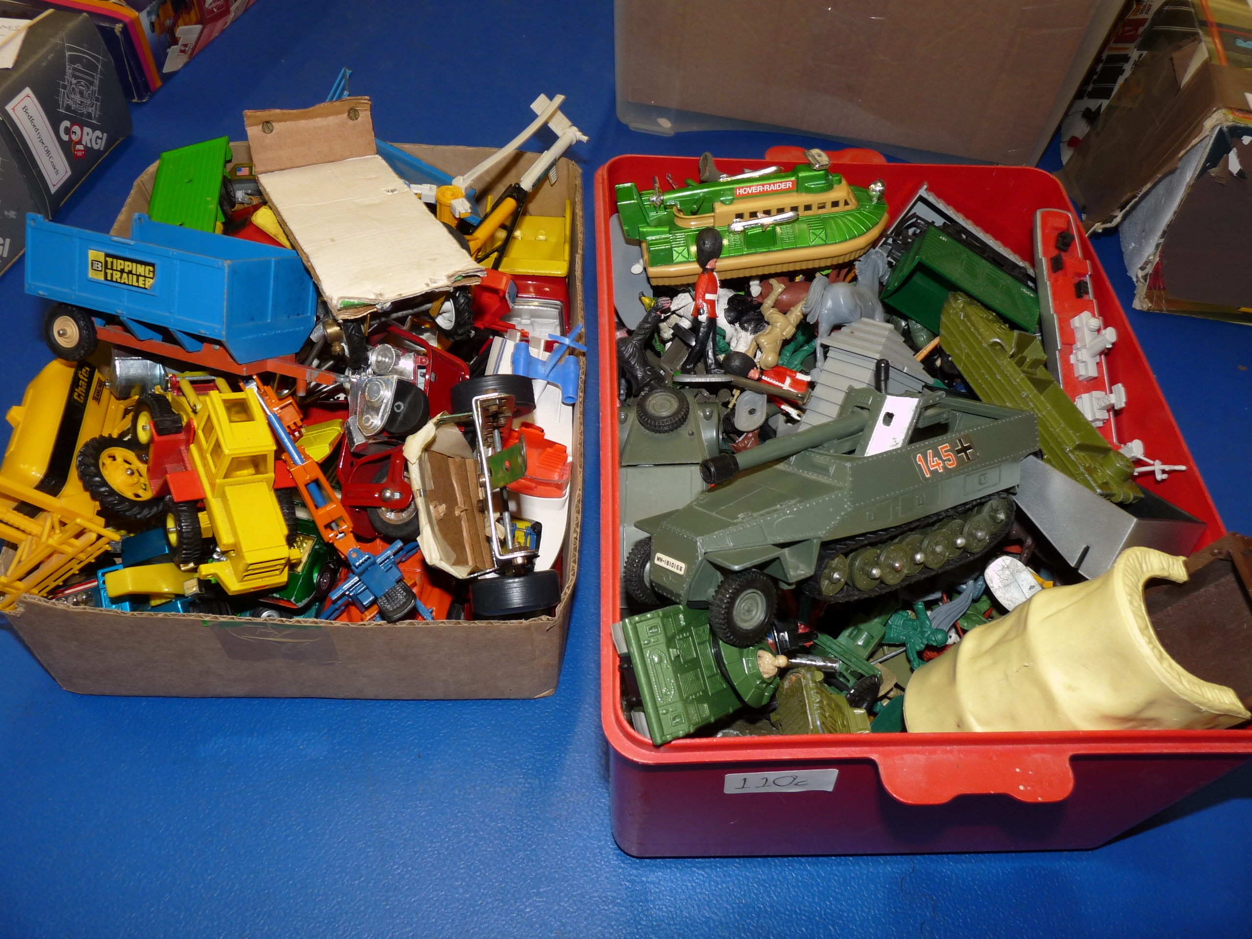 Two boxes of playworn Dinky & Corgi toys, incl Tank Destroyer - Image 2 of 2