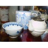 Trio of Oriental pottery items