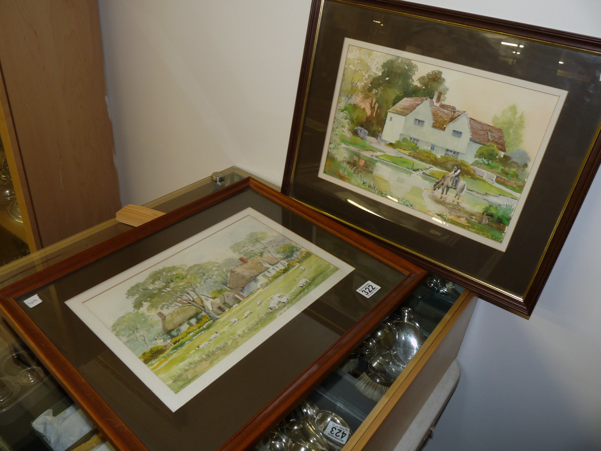 Pair of watercolours by C D Hollington