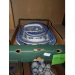 1 box blue and white china