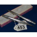 Silver pencil hallmarked maker JM & co plus Silver pencil marked Sterling silver "Life long"