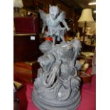 Cast iron Oriental mythical dragon centrepiece