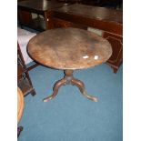 Antique early oak tripod table