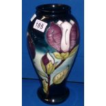 Moorcroft purple and green floral vase 30cm high