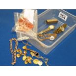 Gold and plated items and coral necklace