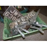 Box of various EBW petrol pumpfillers and vehicle reg