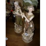 Pair of Royal Dux figures 45cm ht