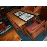 Light oak dining table and 5 chairs