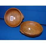 Pair of good quality small Mouseman bowls 15cm diameter