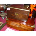 Pair of brass-edged writing boxes