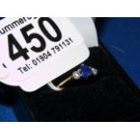 18ct gold heart-shaped sapphire and diamond ring