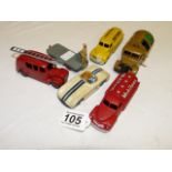 Set of six Dinky toys incl Mobil gas and Cunningham Race 2
