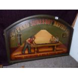 Wooden pool snooker game room sign 'Fred Sureshot Davies'