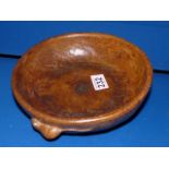 Mouseman oak bowl with mouse carved to the side 24cm diameter