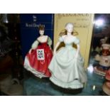 Pair of boxed Royal Doulton and coalport ladies, Henrietta and Fair lady