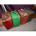 Set of 4 oil/petrol cans