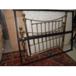 Antique double brass bed and base
