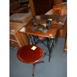 Jones & Singer tredle sewing machines and coffee table
