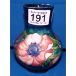 Moorcroft purple and pink anemone vase AF 13cm high