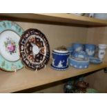 Various items of Wedgwood Jasperware and Royal Crown Derby plates