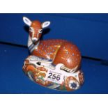 Royal Crown Derby collectors guild deer with silver stopper