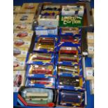 3 boxes of Corgi buses and coaches incl Dinky and limited editions (25)