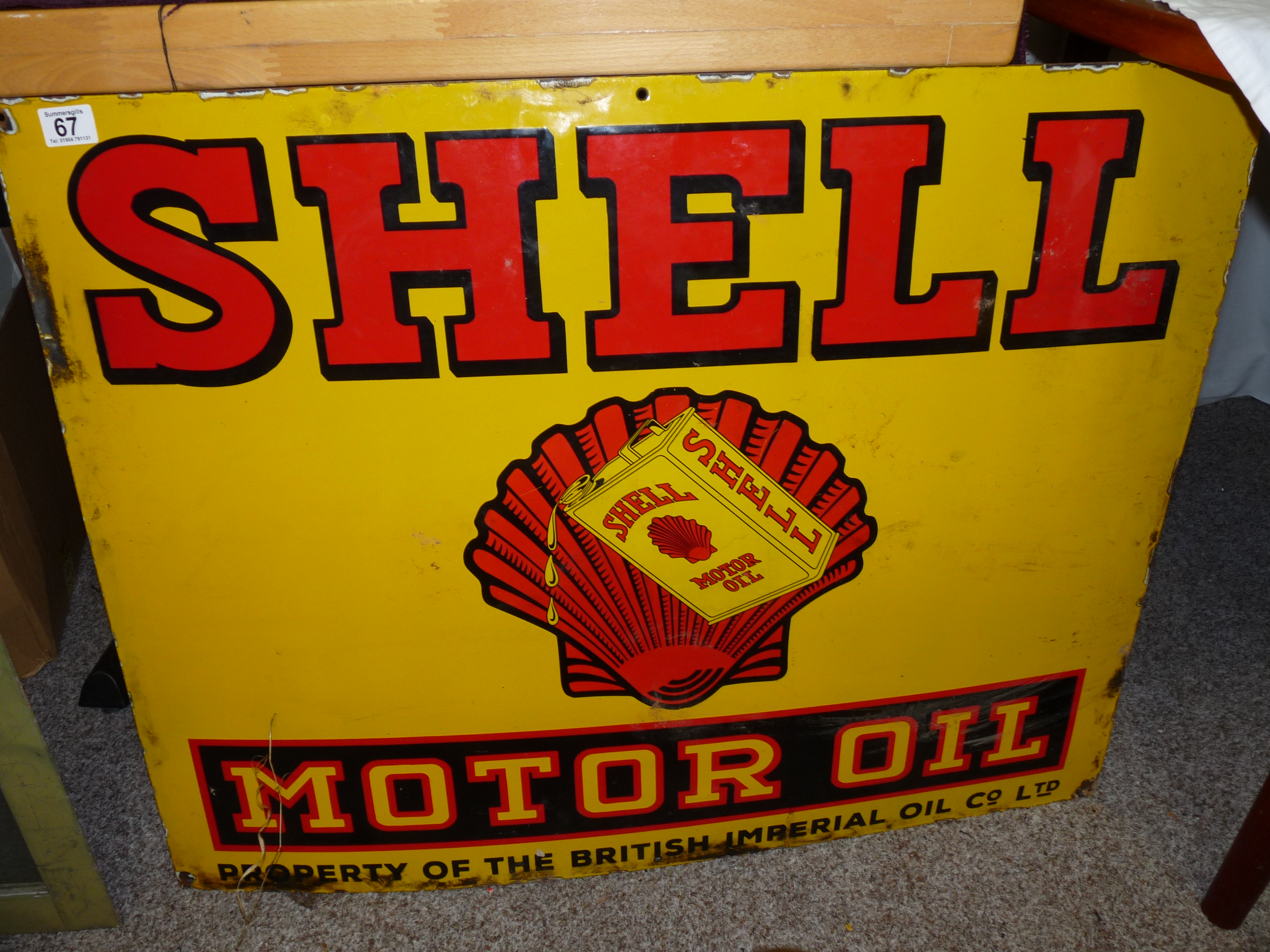 Shell motor oil enamel sign