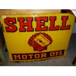 Shell motor oil enamel sign