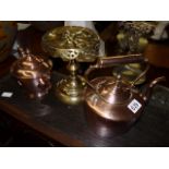 3 x brass and copper items