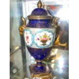 Noritake cobalt blue pedestal urn