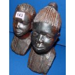 Pair of African tribal busts