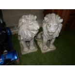 2 Garden lions