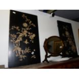 Chinese pair of plaques (51cm x 91cm)