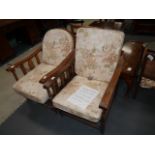 2 Oak folding/bedroom chairs