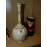 Royal Worcester floral vase and character jug