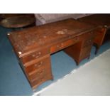 Repro mahogany pedestal desk