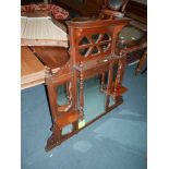 Victorian mahogany overmantle