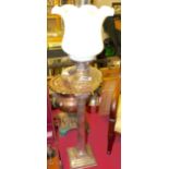 Solid Silver Corinthian column oil lamp