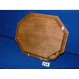 Octagonal Mouseman oak bread board